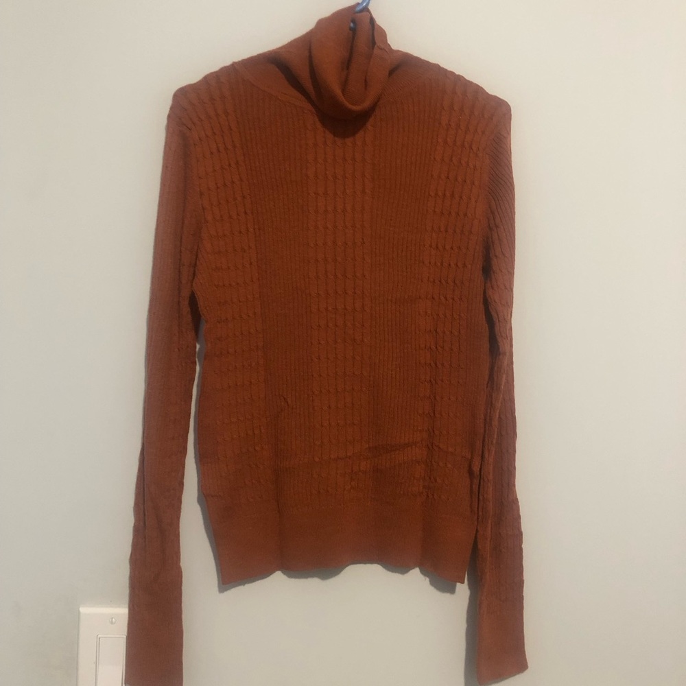 Mango Turtleneck Sweater, Brown, XS